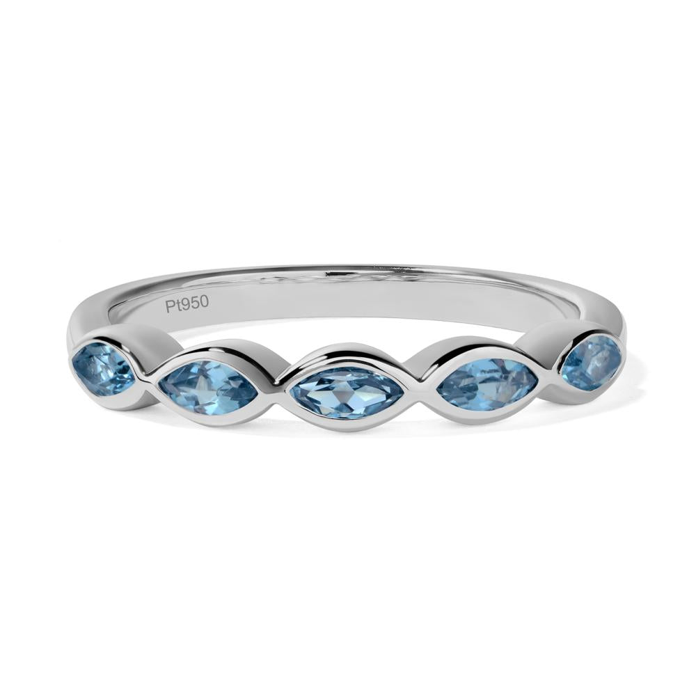 5 Stone London Blue Topaz Marquise Eternity Ring - LUO Jewelry #metal_platinum