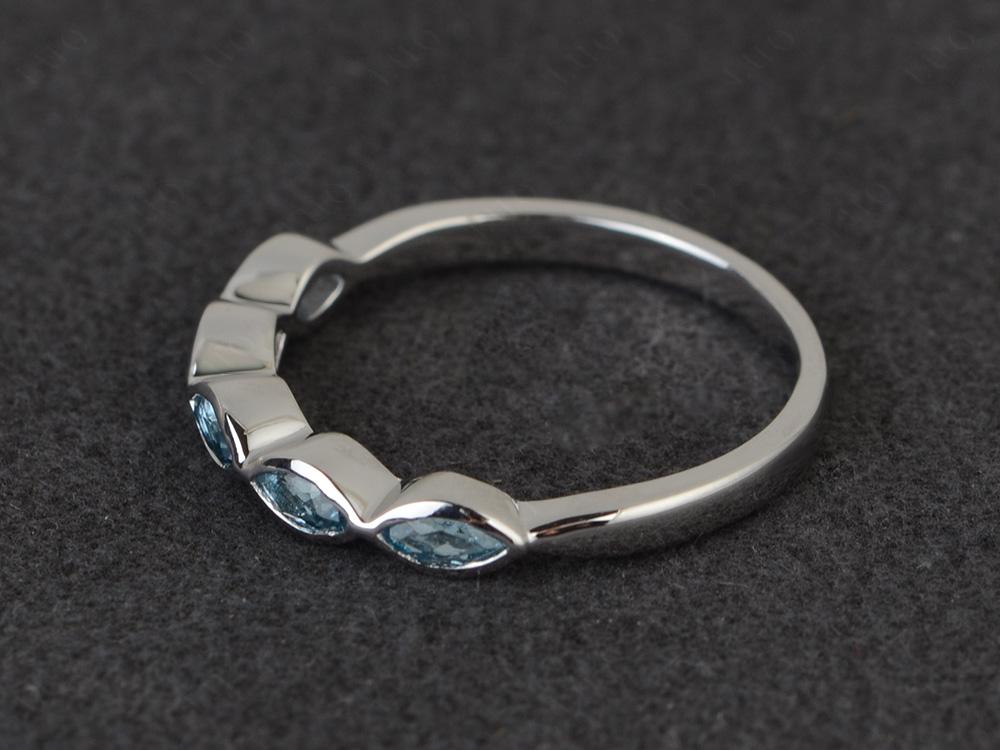 5 Stone London Blue Topaz Marquise Eternity Ring - LUO Jewelry