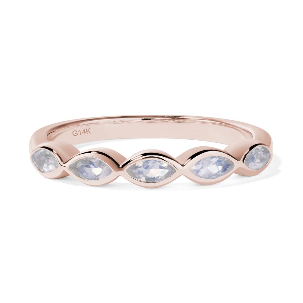 5 Stone Moonstone Marquise Eternity Ring - LUO Jewelry #metal_14k rose gold
