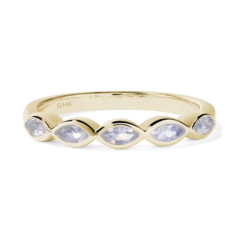 5 Stone Moonstone Marquise Eternity Ring - LUO Jewelry #metal_14k yellow gold