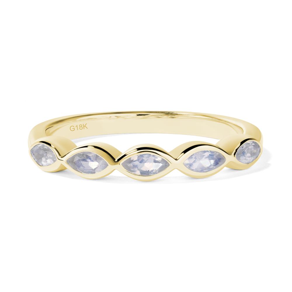 5 Stone Moonstone Marquise Eternity Ring - LUO Jewelry #metal_18k yellow gold