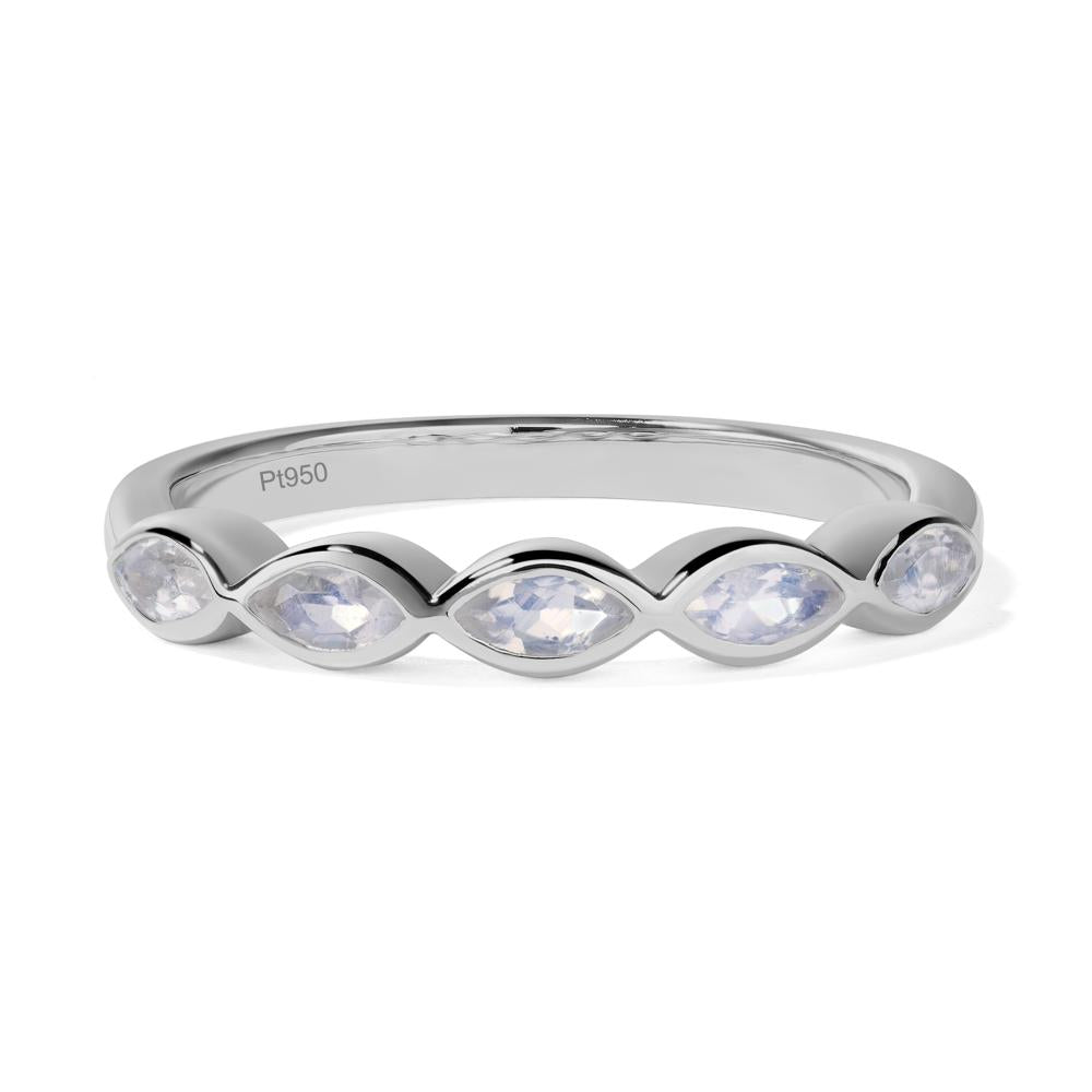 5 Stone Moonstone Marquise Eternity Ring - LUO Jewelry #metal_platinum