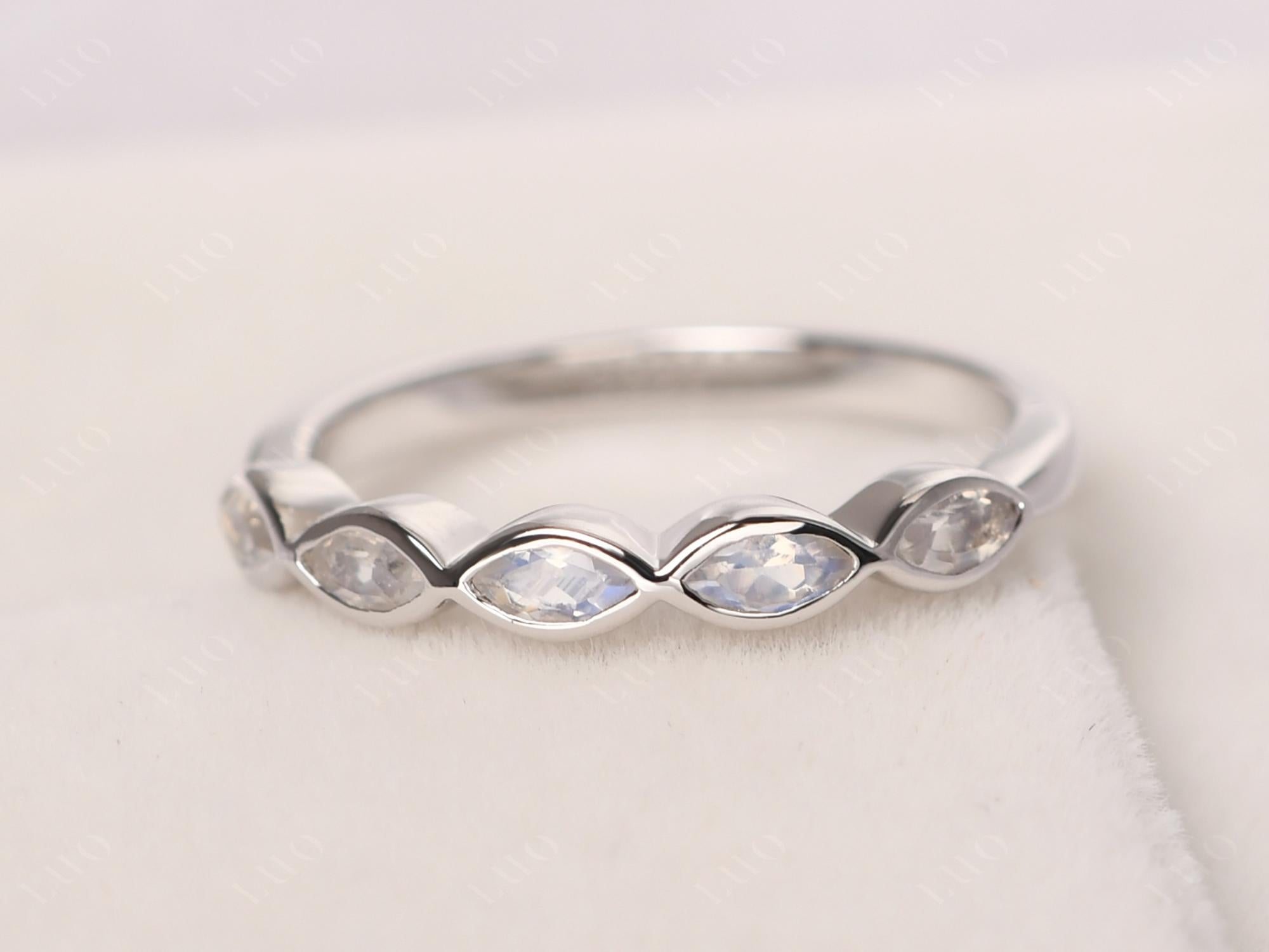 5 Stone Moonstone Marquise Eternity Ring - LUO Jewelry