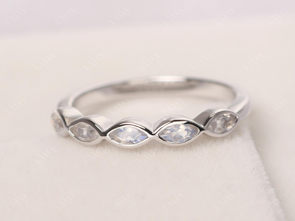 5 Stone Moonstone Band Ring - LUO Jewelry