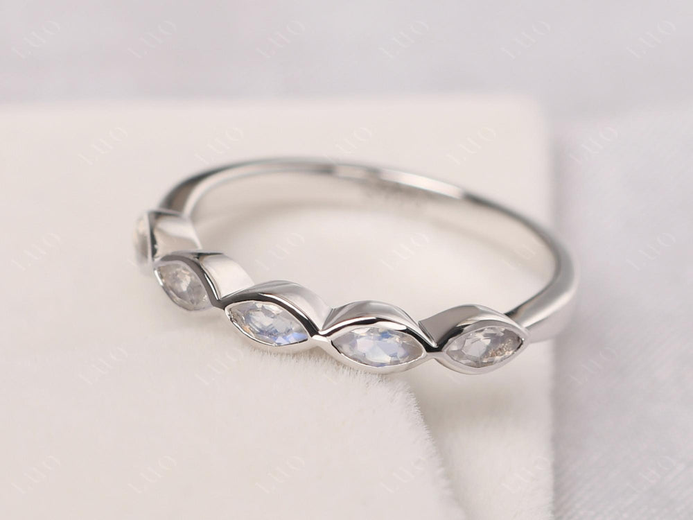 5 Stone Moonstone Band Ring - LUO Jewelry