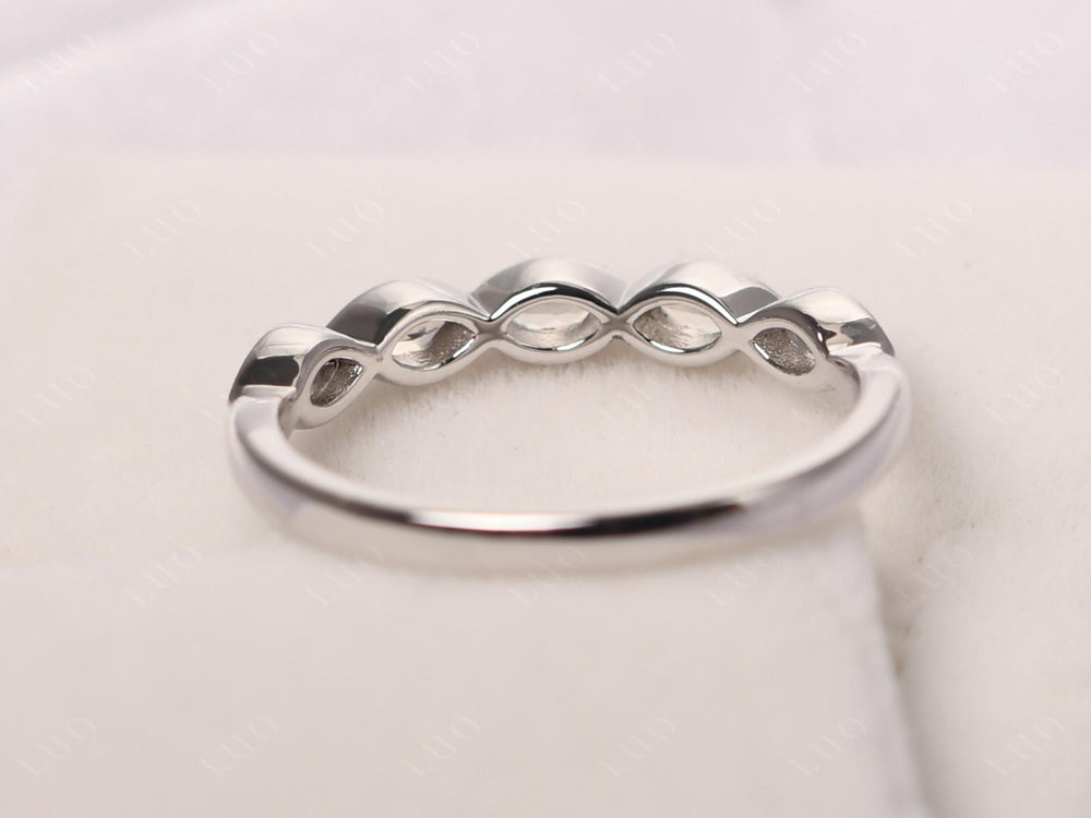 5 Stone Moonstone Band Ring - LUO Jewelry