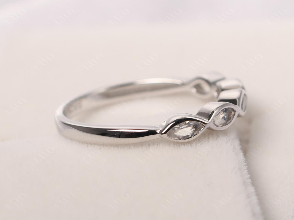 5 Stone Moonstone Band Ring - LUO Jewelry