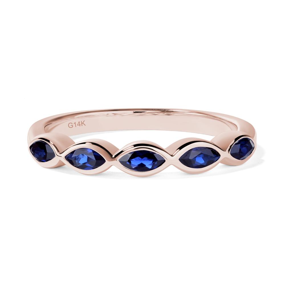 5 Stone Sapphire Marquise Eternity Ring - LUO Jewelry #metal_14k rose gold