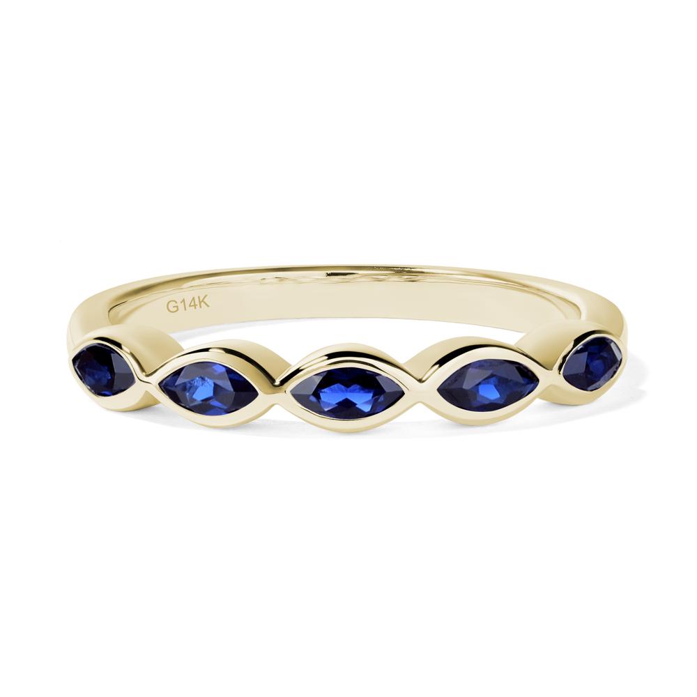 5 Stone Sapphire Marquise Eternity Ring - LUO Jewelry #metal_14k yellow gold