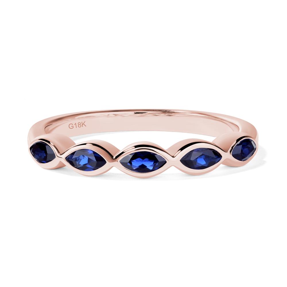 5 Stone Sapphire Marquise Eternity Ring - LUO Jewelry #metal_18k rose gold