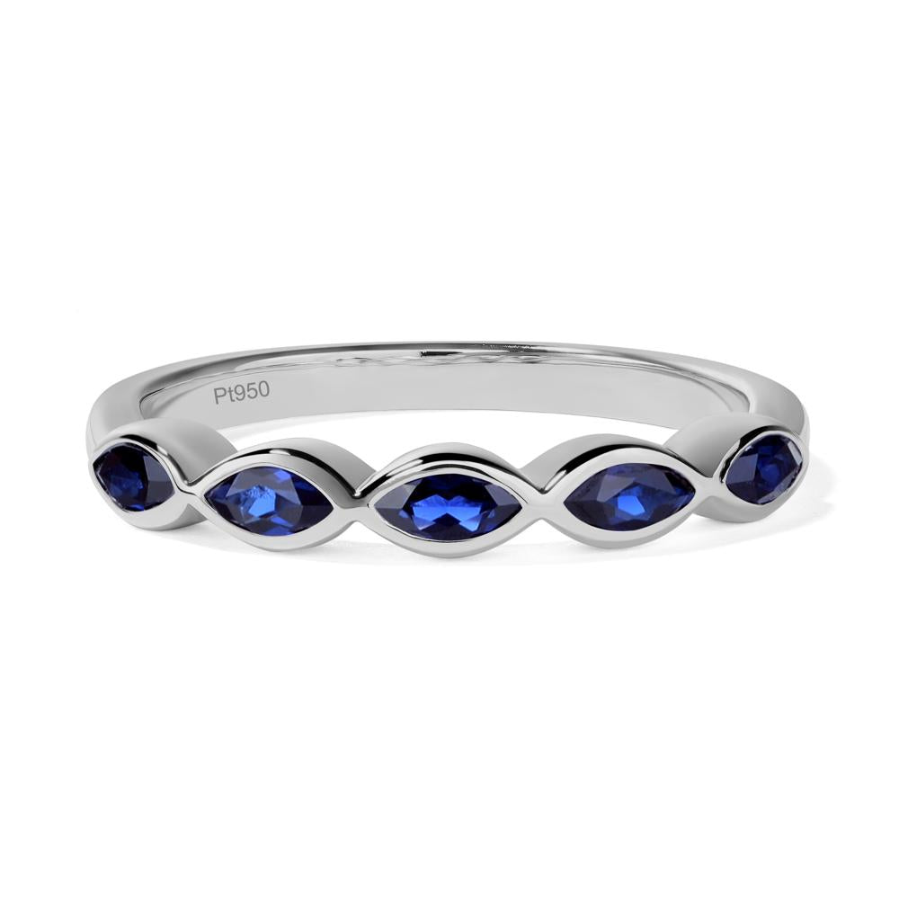 5 Stone Sapphire Marquise Eternity Ring - LUO Jewelry #metal_platinum