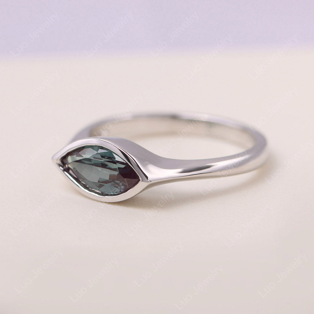 Marquise Cut Alexandrite Bezel Ring