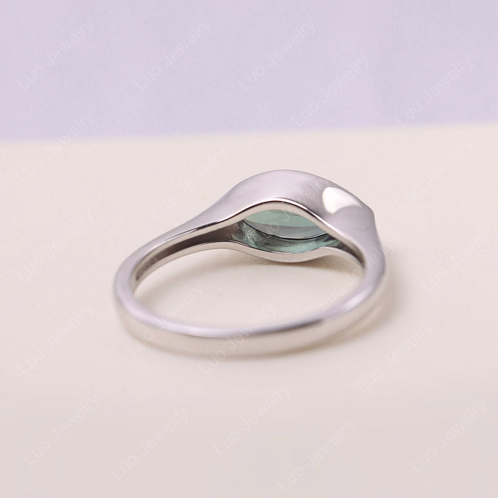 Marquise Cut Lab Alexandrite Bezel Ring