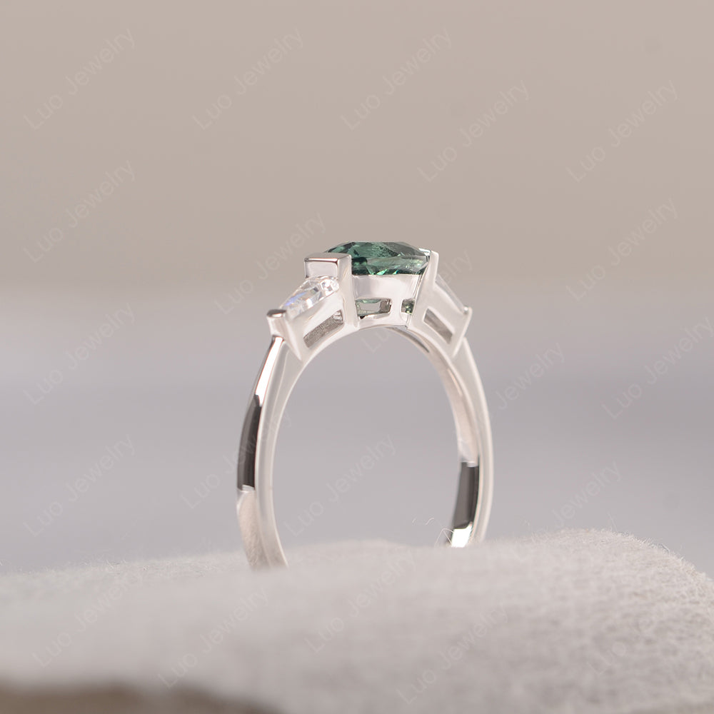 Oval Cut Green Sapphire East West Engagement Ring - LUO Jewelry