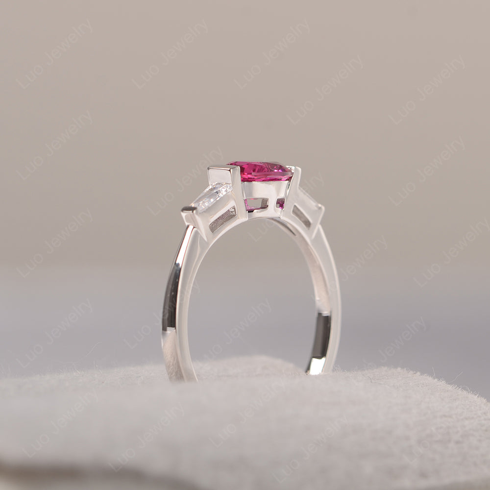 Oval Cut Ruby East West Engagement Ring - LUO Jewelry