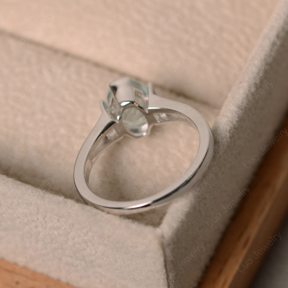 Aquamarine Ring Oval Cut Sterling Silver 925 - LUO Jewelry