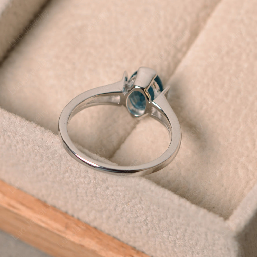 London Blue Topaz Ring Oval Cut Sterling Silver 925 - LUO Jewelry