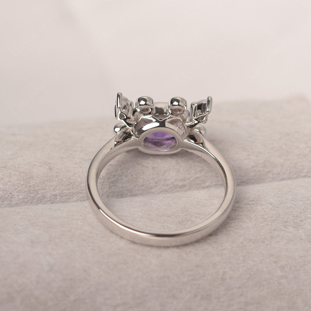 Crab Amethyst Engagement Ring Sterling Silver - LUO Jewelry