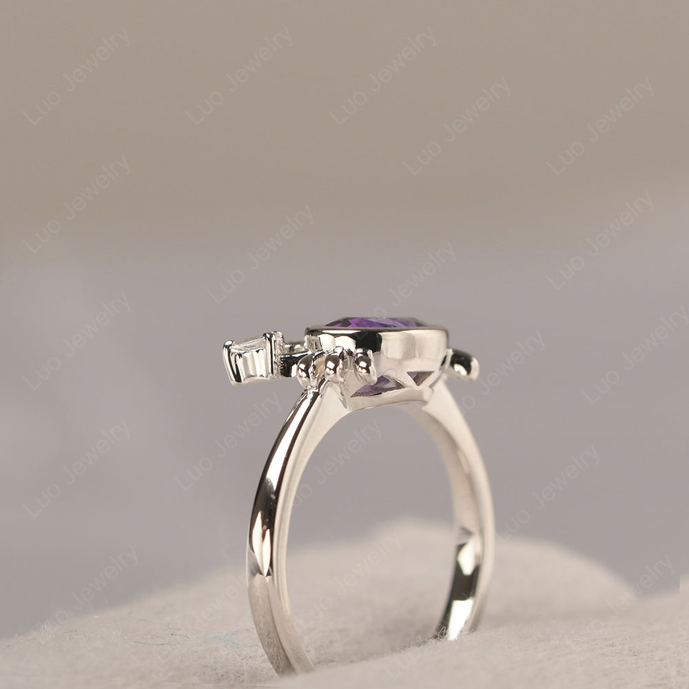 Crab Amethyst Engagement Ring Sterling Silver - LUO Jewelry