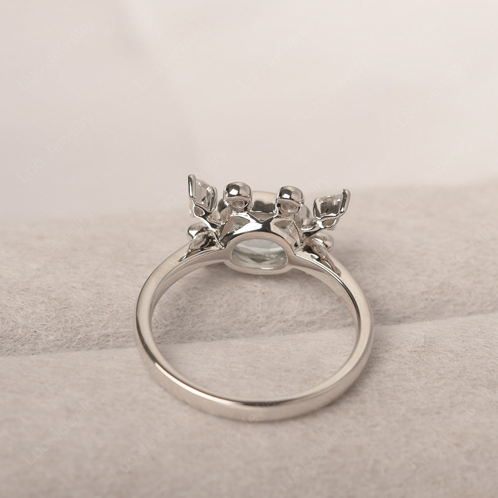 Crab Aquamarine Engagement Ring Sterling Silver - LUO Jewelry