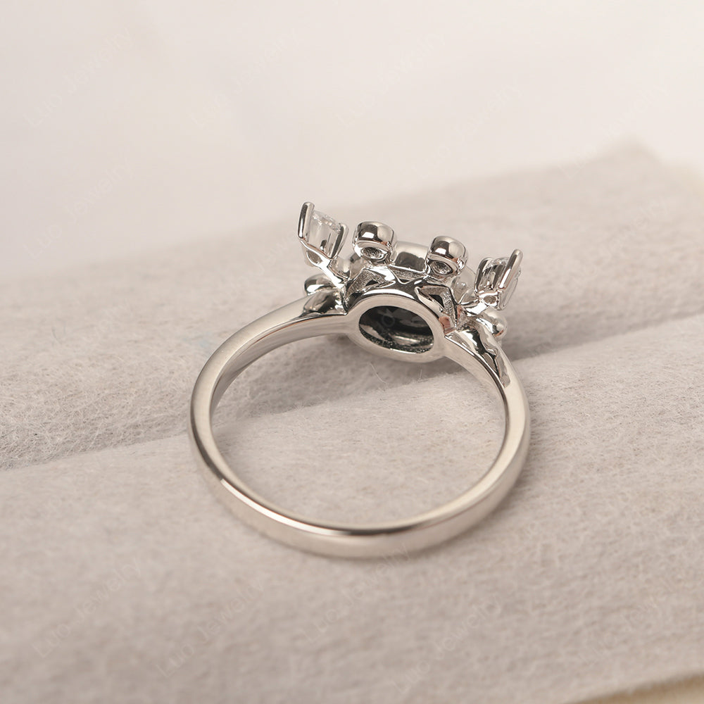 Crab Black Spinel Engagement Ring Sterling Silver - LUO Jewelry