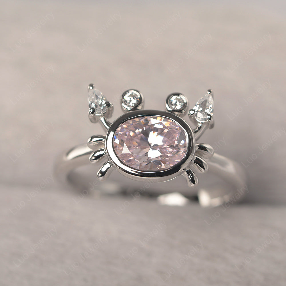 Crab Cubic Zirconia Engagement Ring Sterling Silver - LUO Jewelry