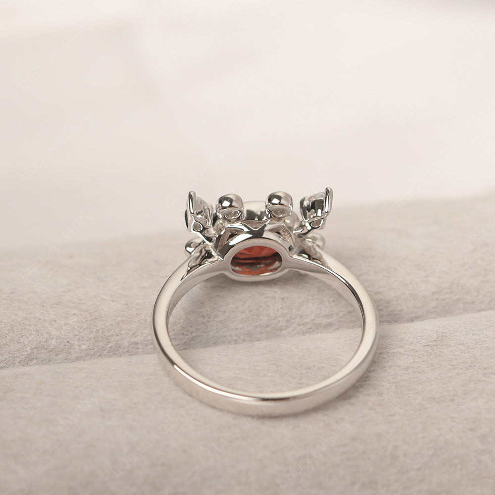 Crab Garnet Engagement Ring Sterling Silver - LUO Jewelry