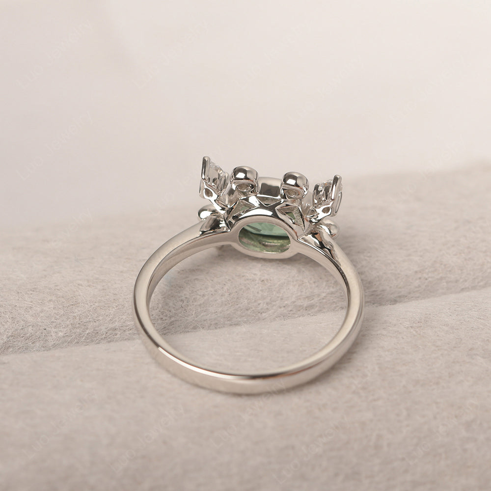 Crab Green Sapphire Engagement Ring Sterling Silver - LUO Jewelry