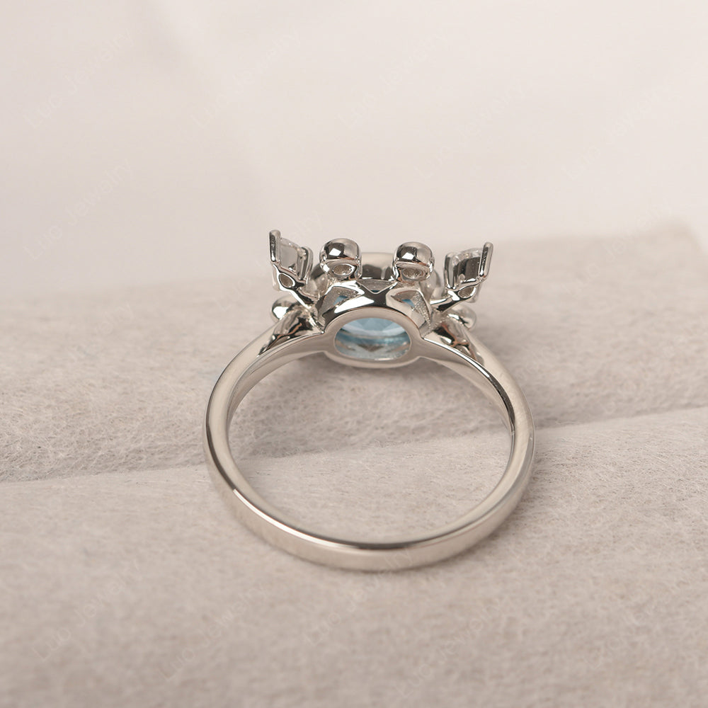 Crab Swiss Blue Topaz Engagement Ring Sterling Silver - LUO Jewelry