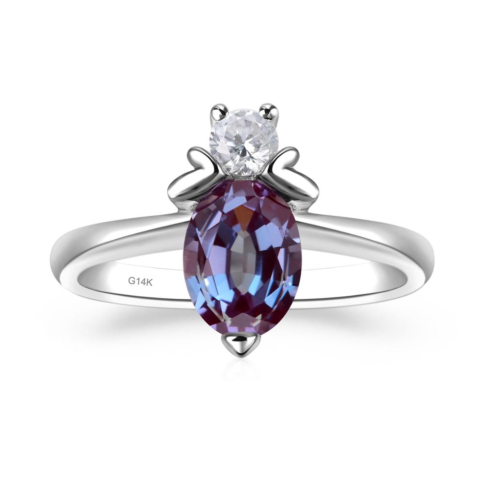 Alexandrite Nature Inspired Bee Ring - LUO Jewelry #metal_14k white gold