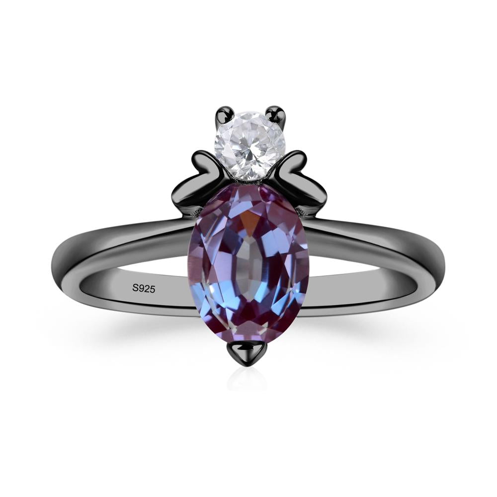Alexandrite Nature Inspired Bee Ring - LUO Jewelry #metal_black finish sterling silver