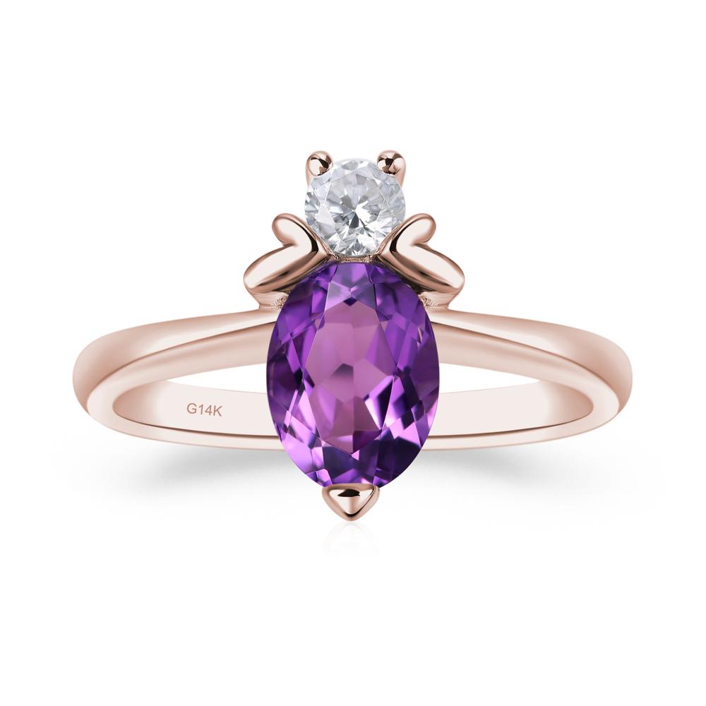Amethyst Nature Inspired Bee Ring - LUO Jewelry #metal_14k rose gold