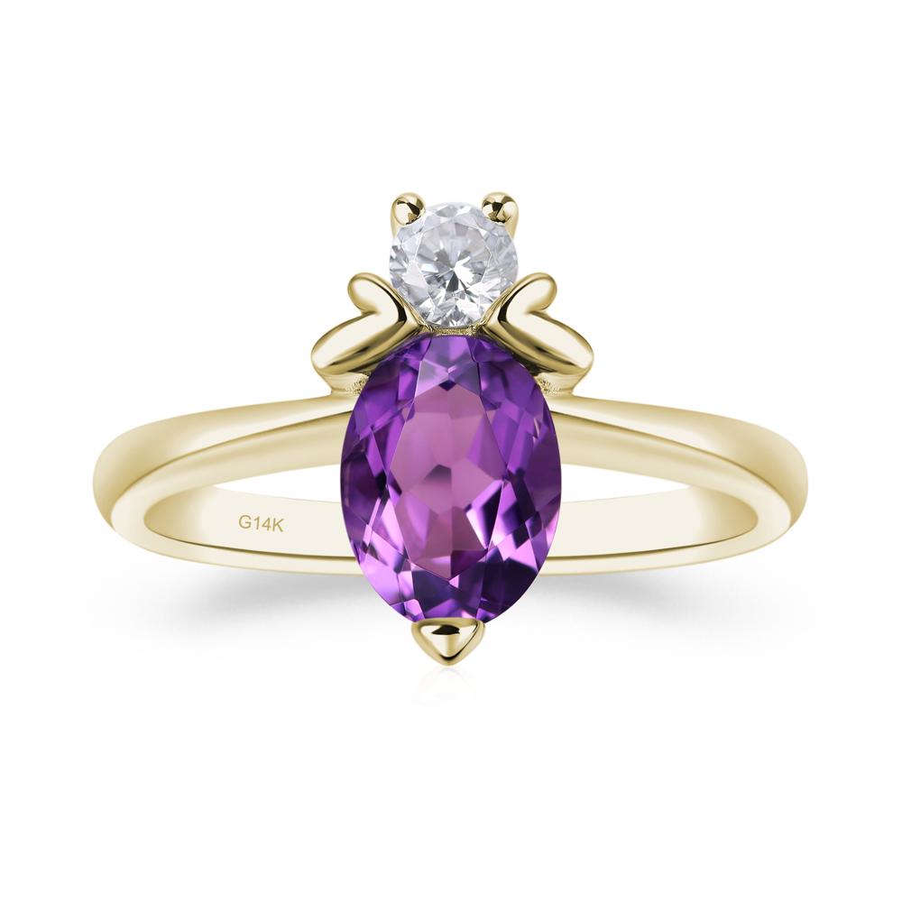 Amethyst Nature Inspired Bee Ring - LUO Jewelry #metal_14k yellow gold