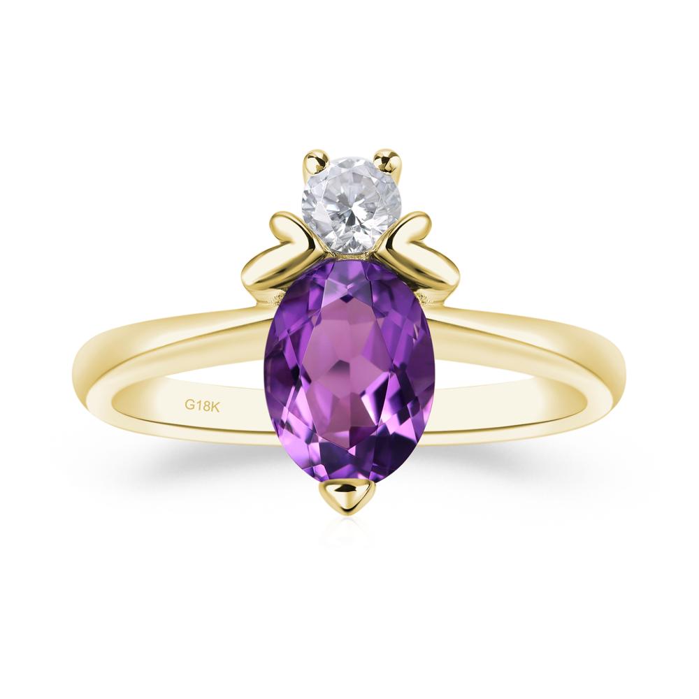 Amethyst Nature Inspired Bee Ring - LUO Jewelry #metal_18k yellow gold