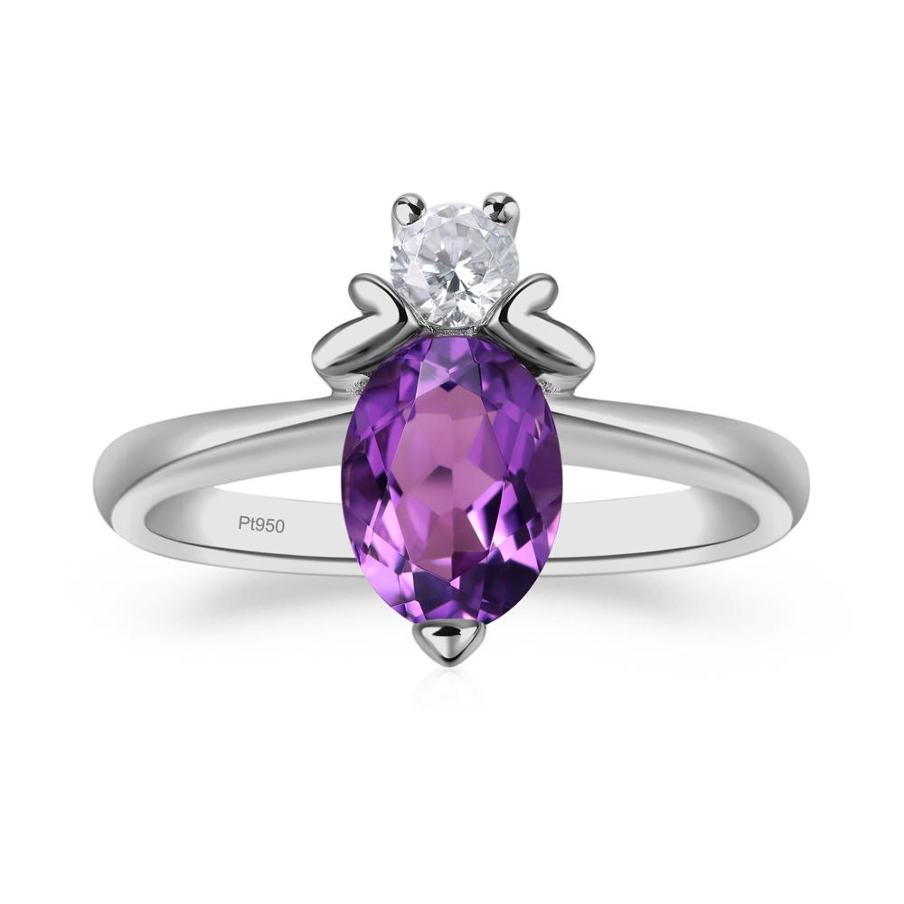 Amethyst Nature Inspired Bee Ring - LUO Jewelry #metal_platinum