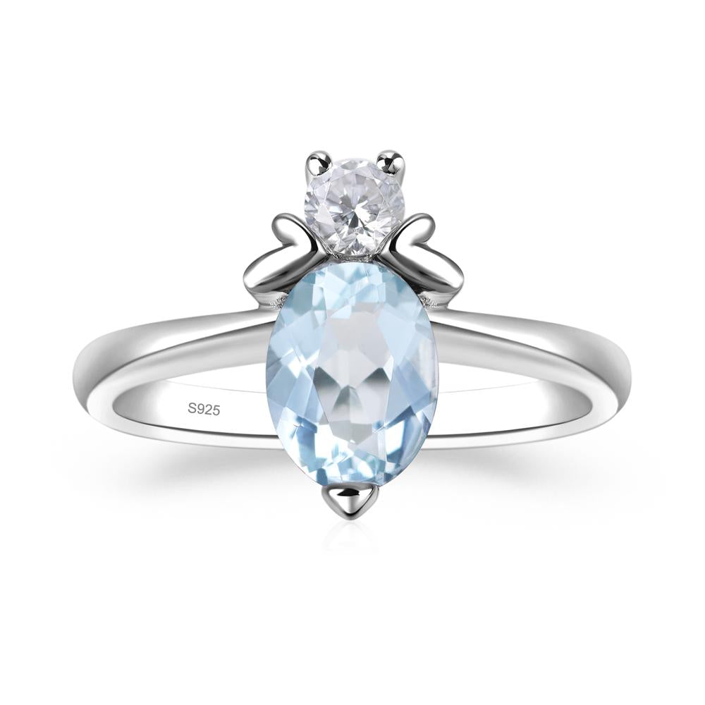 Aquamarine Nature Inspired Bee Ring - LUO Jewelry #metal_sterling silver