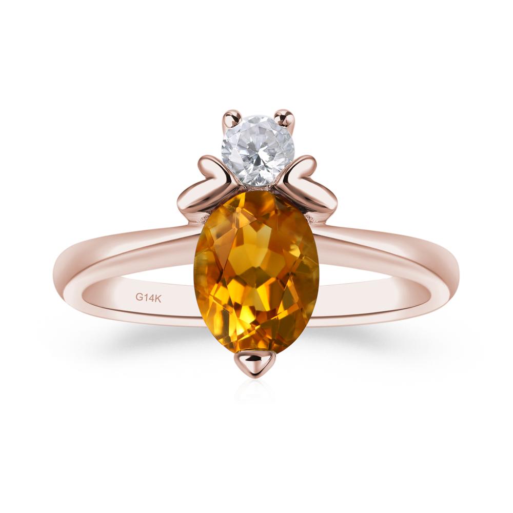 Citrine Nature Inspired Bee Ring - LUO Jewelry #metal_14k rose gold