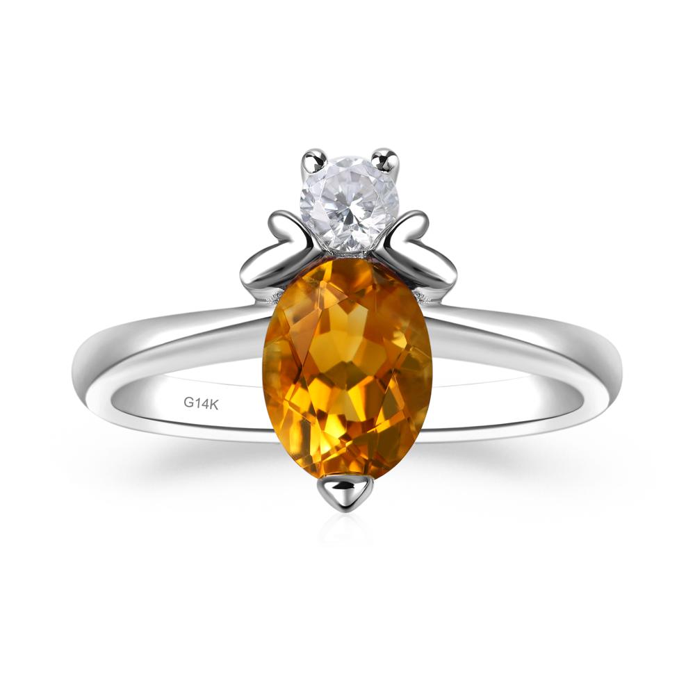 Citrine Nature Inspired Bee Ring - LUO Jewelry #metal_14k white gold