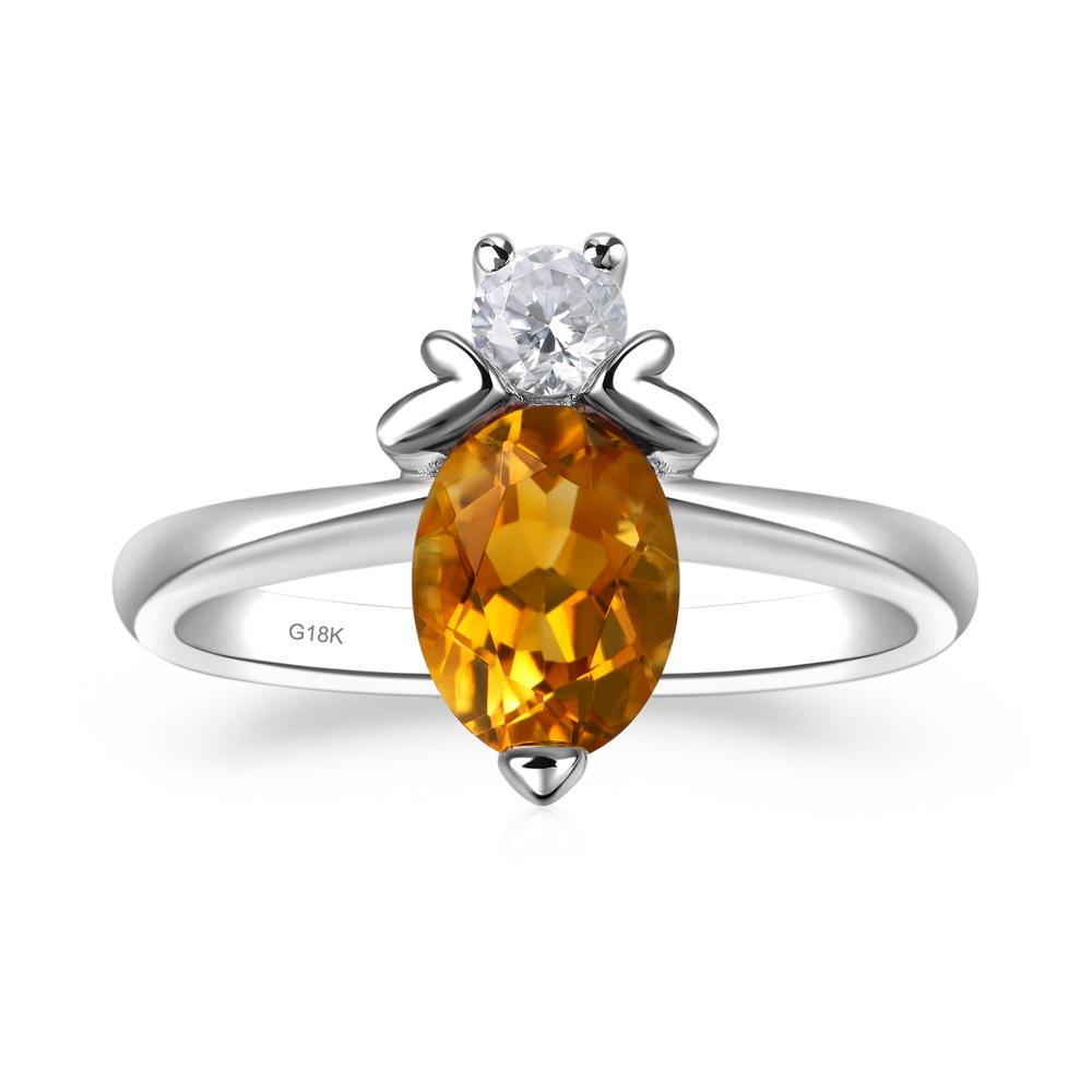 Citrine Nature Inspired Bee Ring - LUO Jewelry #metal_18k white gold