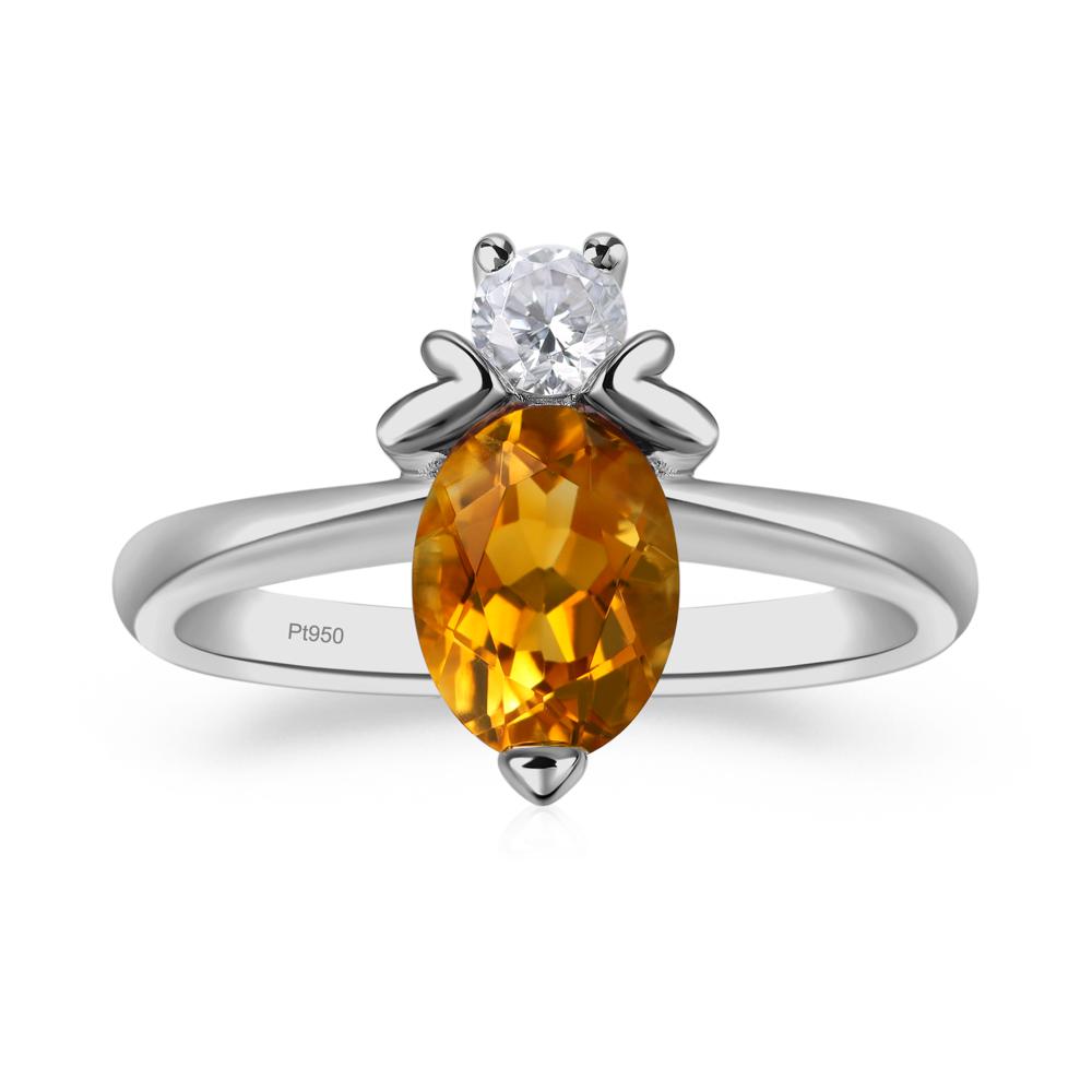Citrine Nature Inspired Bee Ring - LUO Jewelry #metal_platinum
