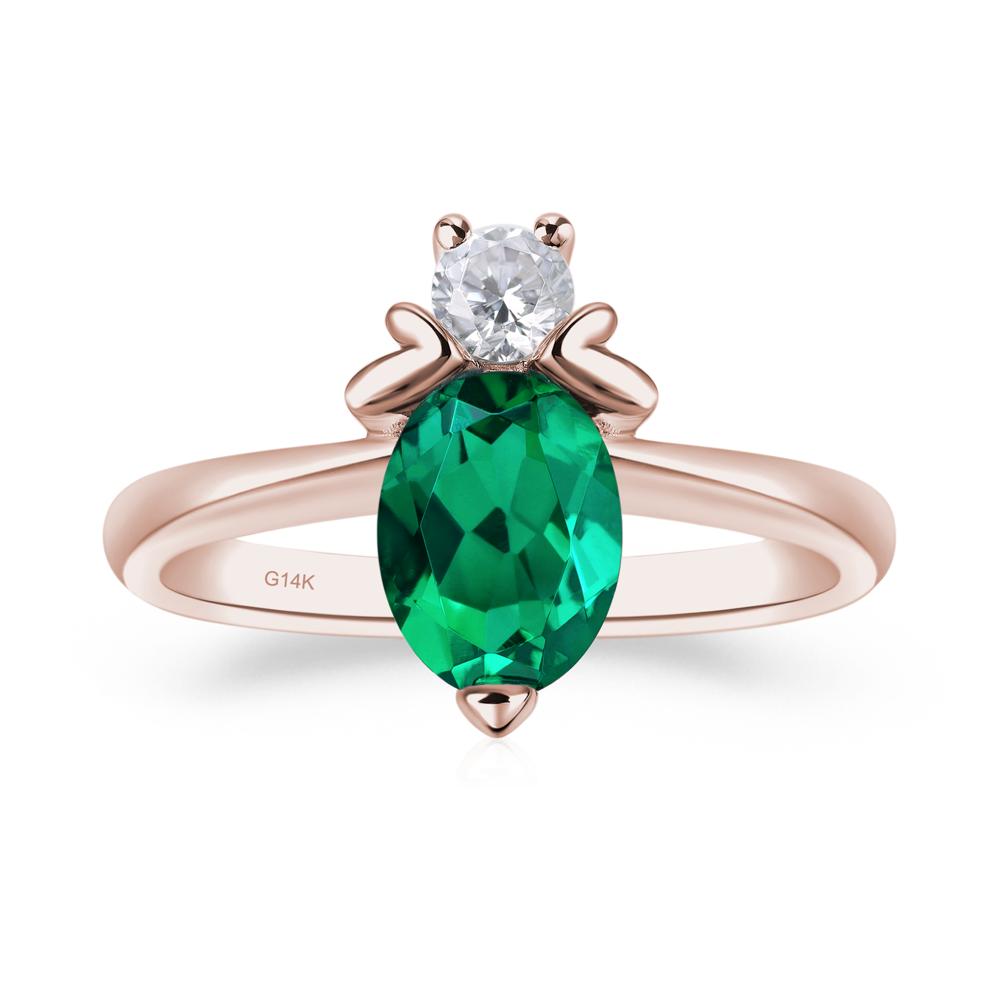 Emerald Nature Inspired Bee Ring - LUO Jewelry #metal_14k rose gold