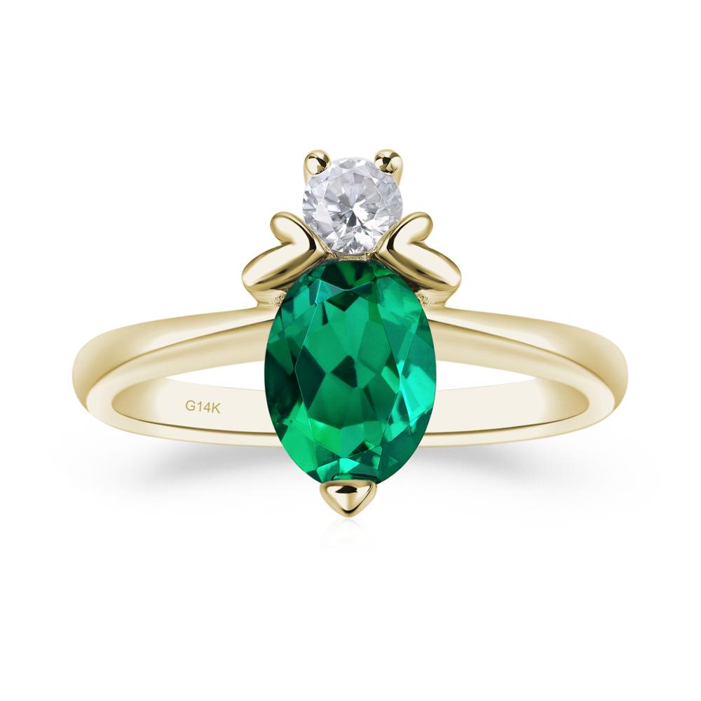 Emerald Nature Inspired Bee Ring - LUO Jewelry #metal_14k yellow gold