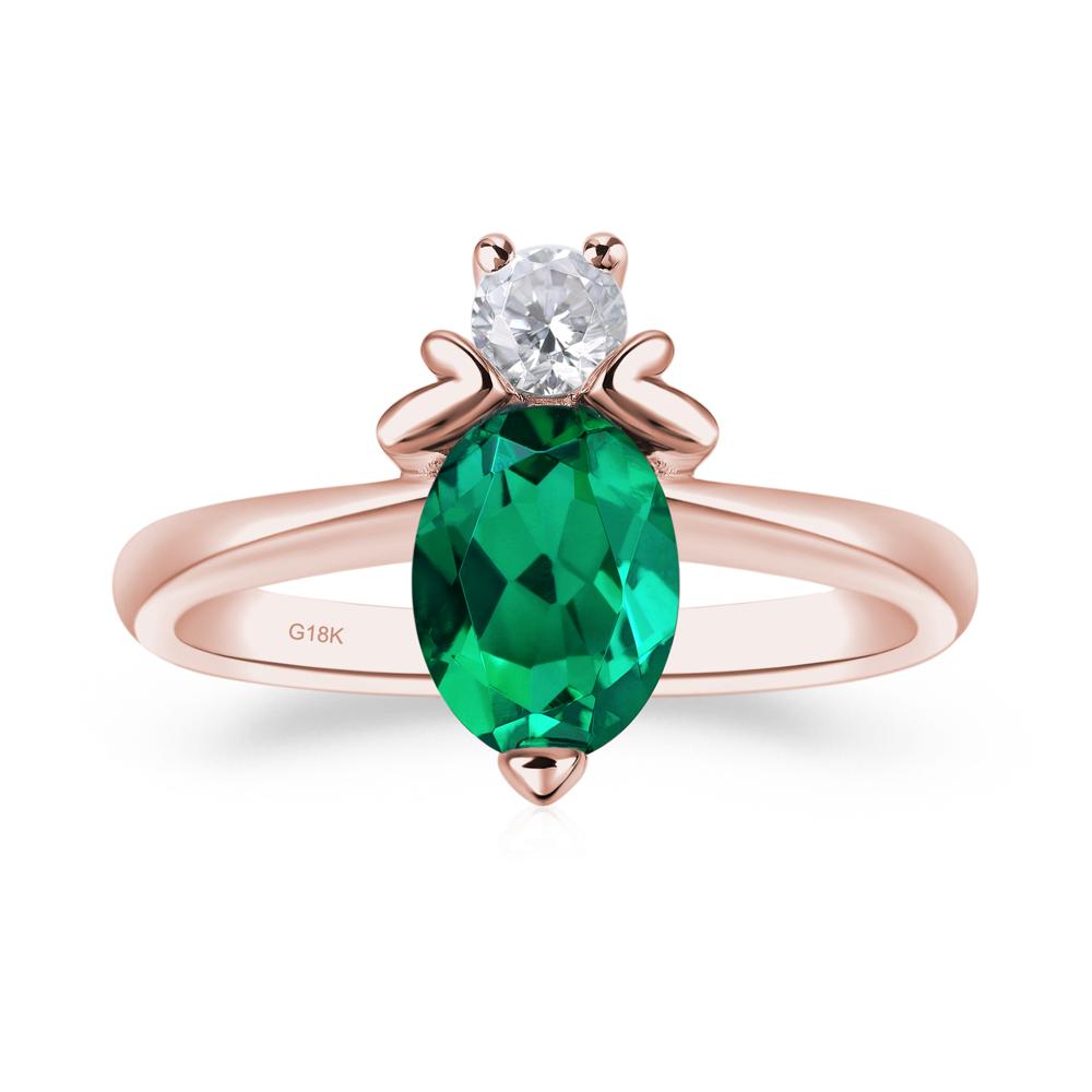 Emerald Nature Inspired Bee Ring - LUO Jewelry #metal_18k rose gold