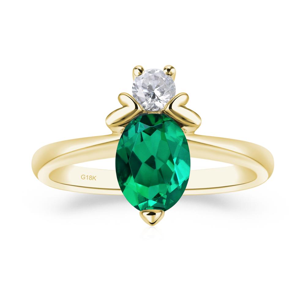 Emerald Nature Inspired Bee Ring - LUO Jewelry #metal_18k yellow gold