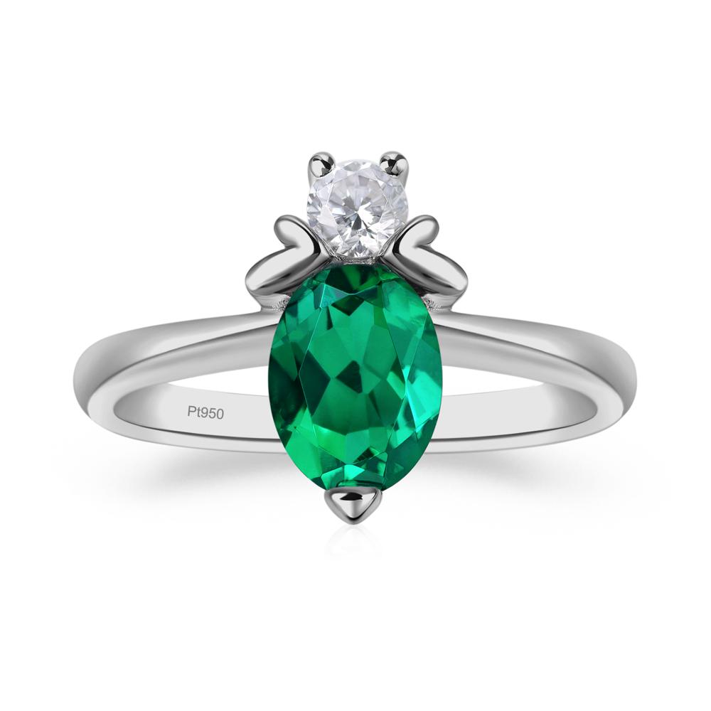 Emerald Nature Inspired Bee Ring - LUO Jewelry #metal_platinum