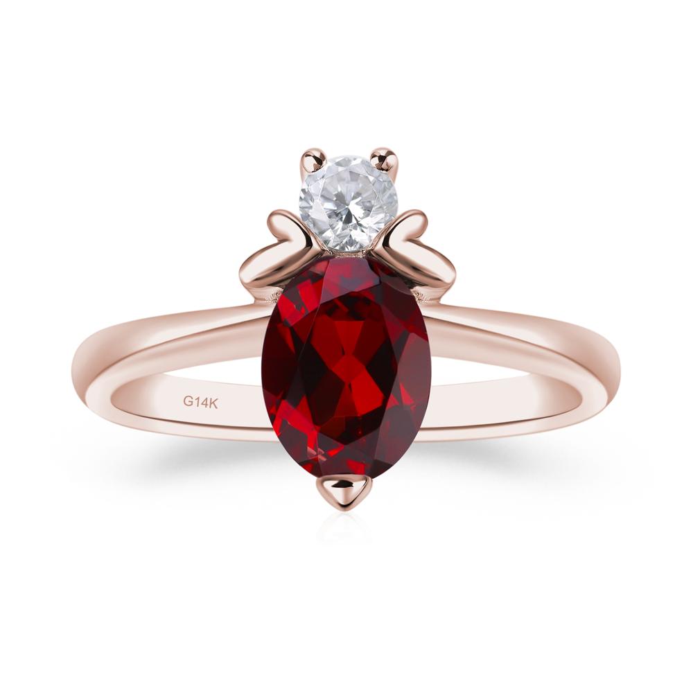 Garnet Nature Inspired Bee Ring - LUO Jewelry #metal_14k rose gold