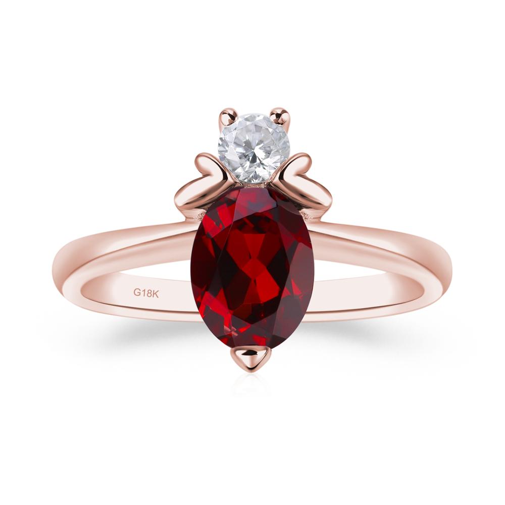 Garnet Nature Inspired Bee Ring - LUO Jewelry #metal_18k rose gold