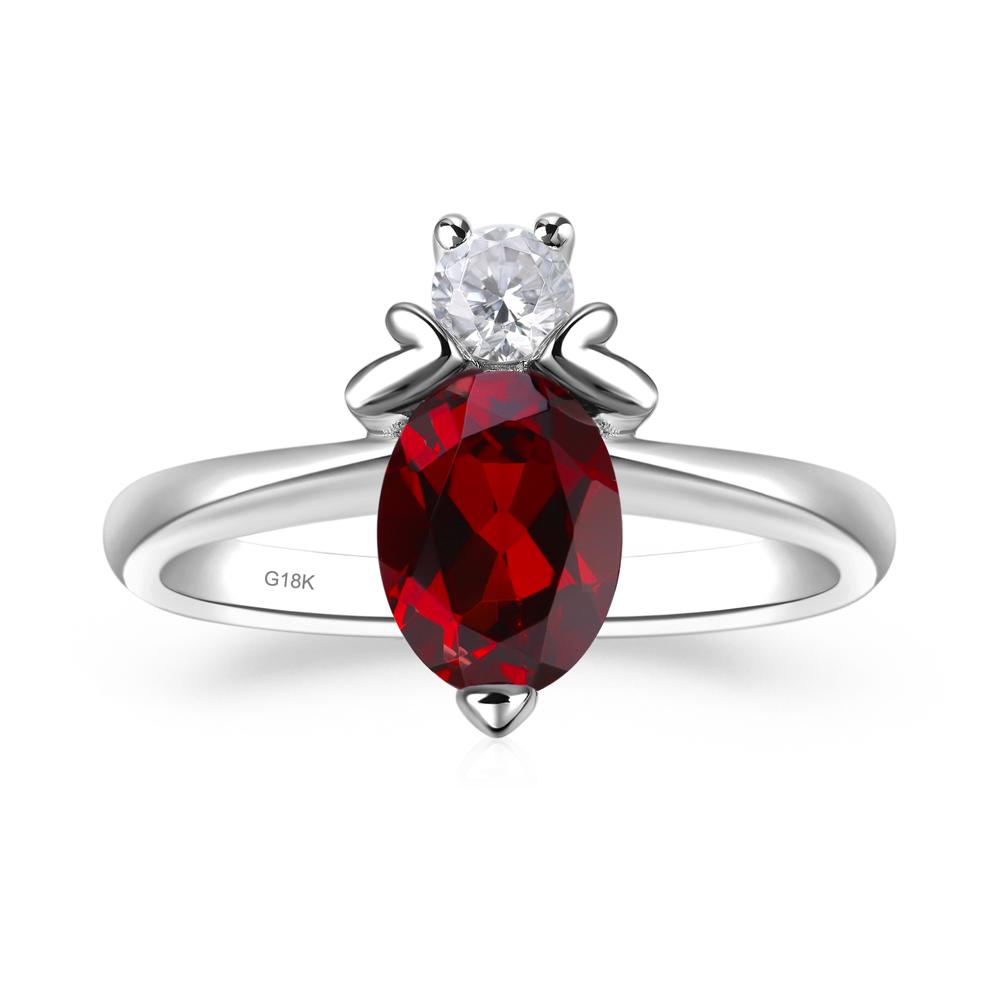 Garnet Nature Inspired Bee Ring - LUO Jewelry #metal_18k white gold