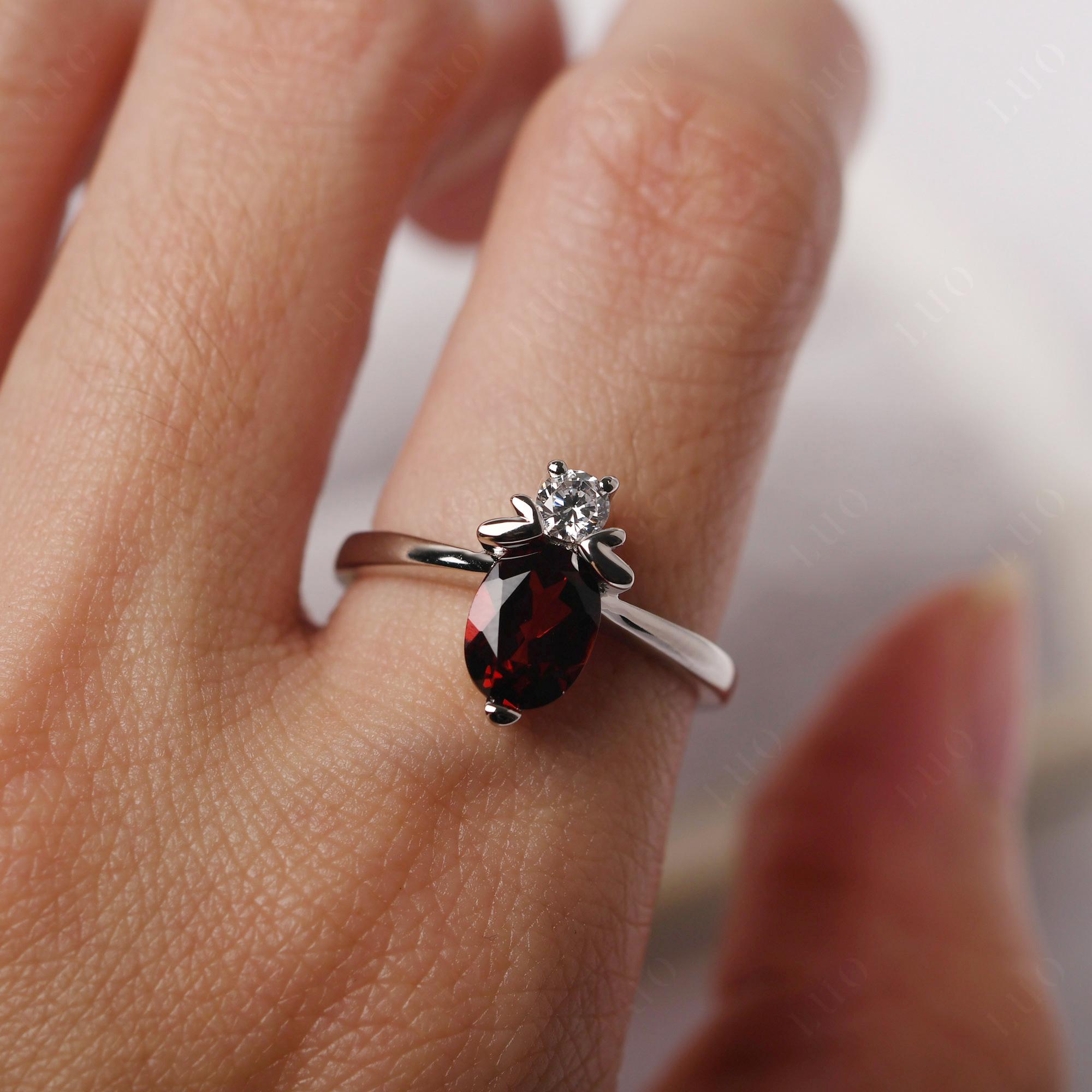 Garnet Nature Inspired Bee Ring - LUO Jewelry