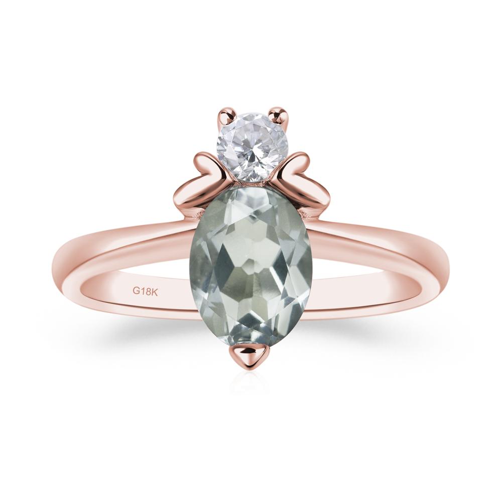 Green Amethyst Nature Inspired Bee Ring - LUO Jewelry #metal_18k rose gold